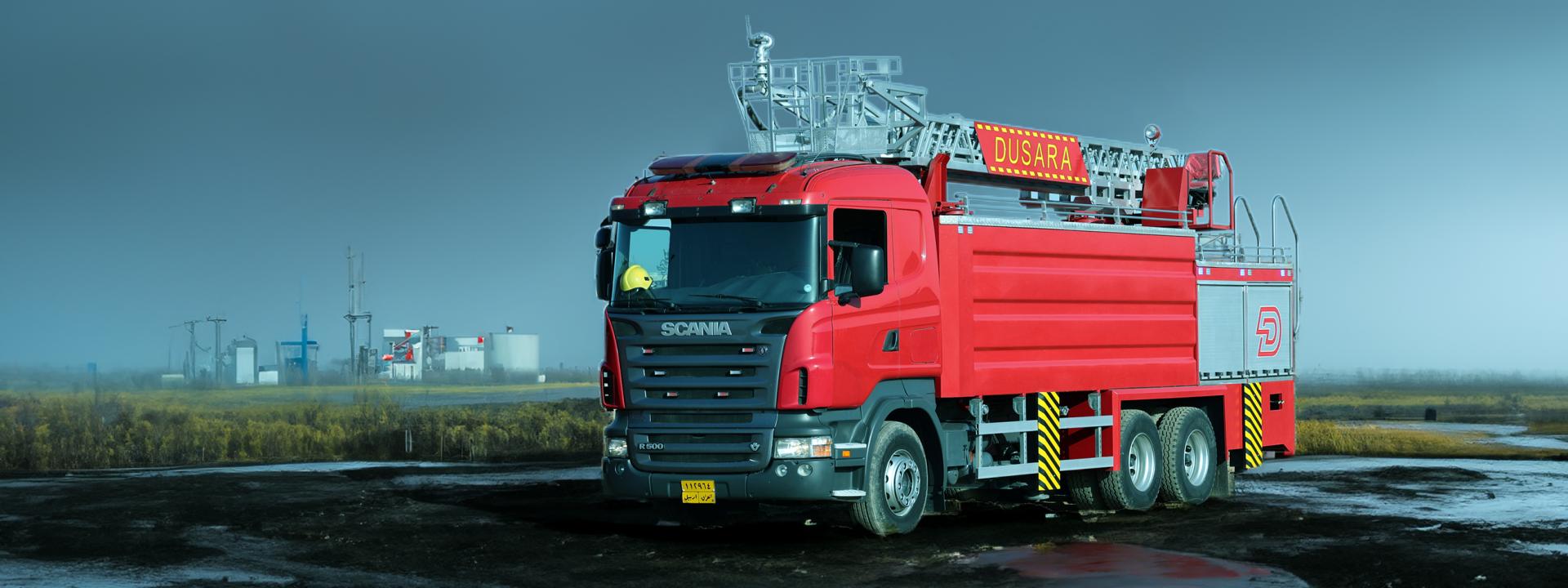 Dusara aerial truck field